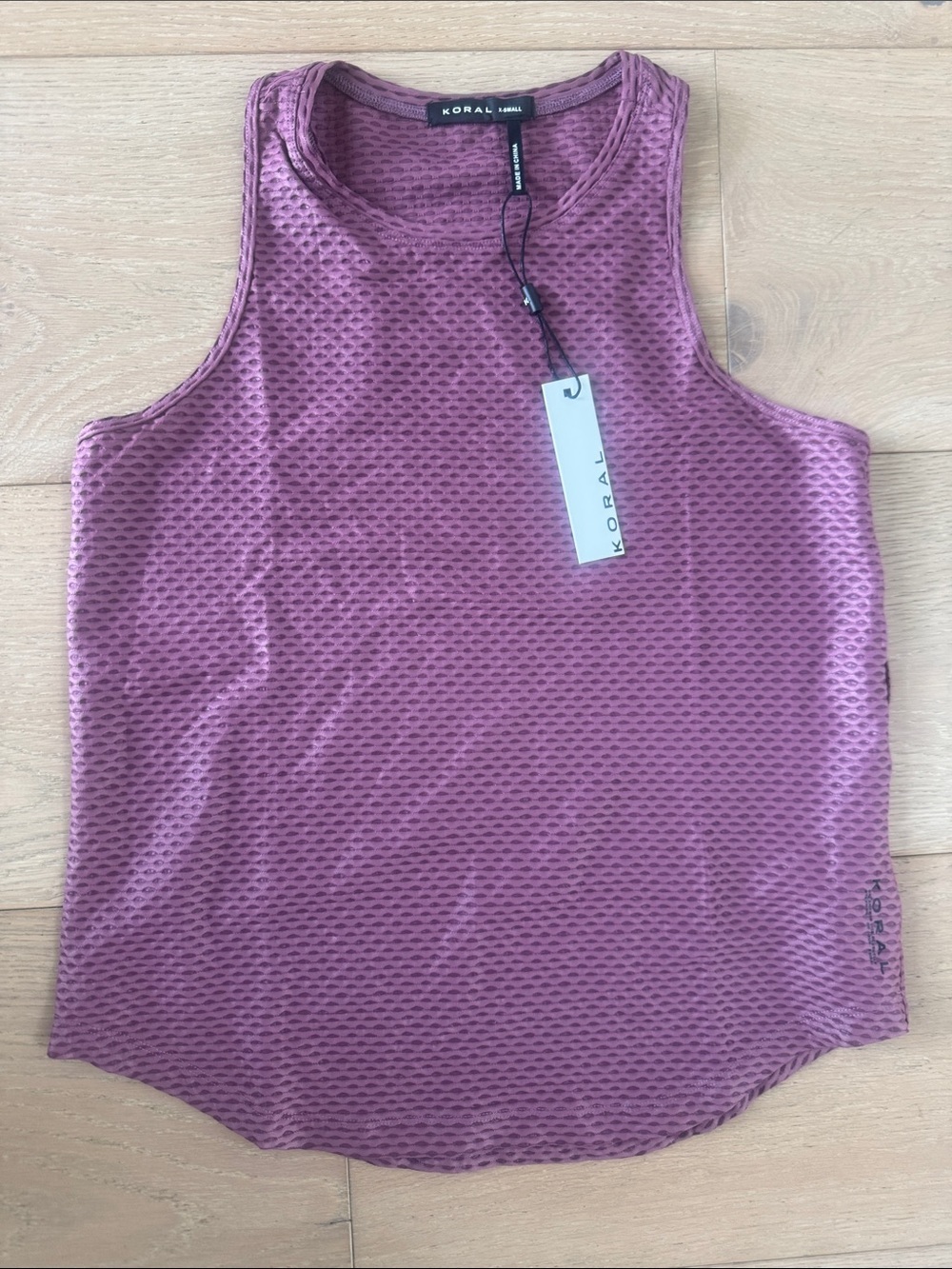 NWT XS Koral Dusty Mauve Mesh Racerback Tank